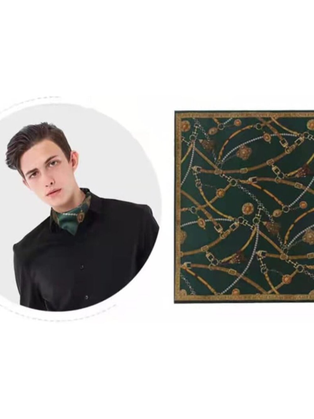 100% Mulberry Silk Scarf -21” Square Neckerchief with Gift Packed - Picture 6 of 7